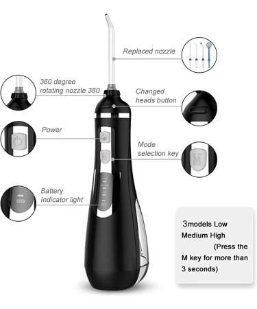Portable Water Flosser - Dental Oral Irrigator with 3 Modes & 4 Jet Tips | Compact & Easy to Clean for Travel - Buy Online on GoSupps.com