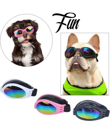 3Pcs Stylish Pet Glasses Cool Dog Sunglasses Dog Doggles Waterproof Windproof Eyewear UV Protection Sunglass for Doggy Puppy - Buy Online on GoSupps.com