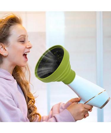 Nxbuynef Hair Dryer Hood | Heat Resistant Silicone Hair Dryer Vent Hood Foldable - Soft Blow Dryer Accessory Multifunctional Hair Styling Supplies for Girls green - Buy Online on GoSupps.com