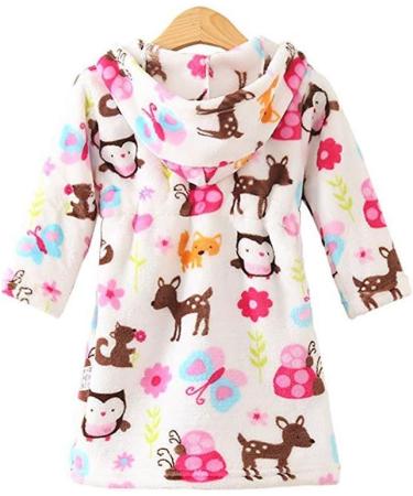 JZLPIN Unisex Baby Hooded Bathrobe | Cozy Flannel Pajamas for Boys & Girls (Ages 2-3) - Cute Owl Design Perfect for Bath Time & Sleep Wear - Buy Online on GoSupps.com