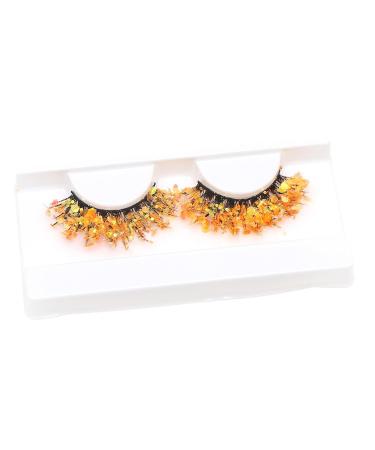 Glitter Lashes Glitter Cluster Lashes Festival Decoration Fake Eyelashes Lashes with Glitter Sparkly Long Dense Color Eyelashes Sparkly 3D Colored Lashes with Sequins