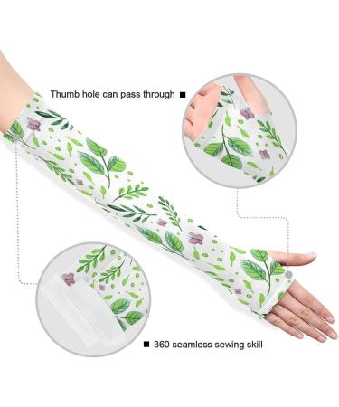 Dussdil Spring Leaves Butterflies Arm Sleeves | UV Sun Protection Cooling Sleeves with Thumb Hole for Garden Farm | Men Women - Buy Online on GoSupps.com