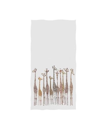 ZzWwR Cute Cartoon Funny Giraffes Soft Highly Absorbent Guest Large Home Decorative Hand Towels Multipurpose for Bathroom, Hotel, Gym and Spa (16 x 30 Inches,White)
