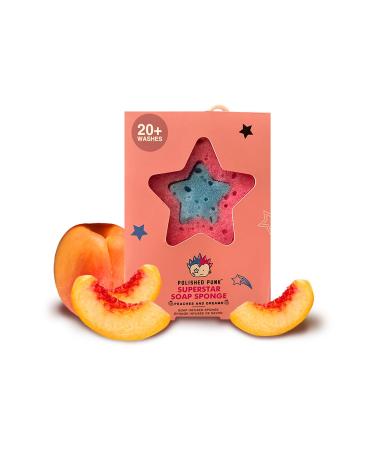 All-Natural Soap-Infused Sponge for Kids and Tweens Gentle on Skin 20+ Uses (Peaches and Dreams)