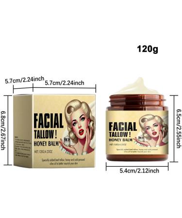 Tallow And Honey Balm 120g Beef Tallow Skin Care Tallow Moisturiser Pure Cream Tallow Honey Cream Hydrating Face Balm For Face And Body Beef Tallow Face Balm Skincare For Women Men - Buy Online on GoSupps.com