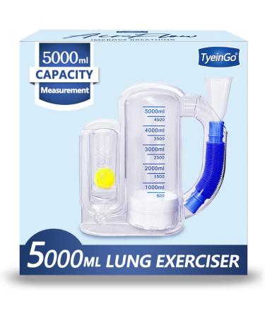 Breathing Exercise Device for Lung Health | Deep Breathing Trainer for Adults - 5000ml Capacity & Flow Rate Indicator - Buy Online on GoSupps.com