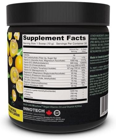 Innotech Immune Essentials 300g - Lemon Flavour | Boost Your Immune System - Buy Online on GoSupps.com