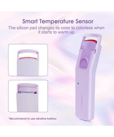 TOUCHBeauty Heated Eyelash Curlers with Silicone Heating Pads Electric Lash Curler Constant Temperature Control Eyelash Curler for Women Quick Natural Curling Purple - Buy Online on GoSupps.com