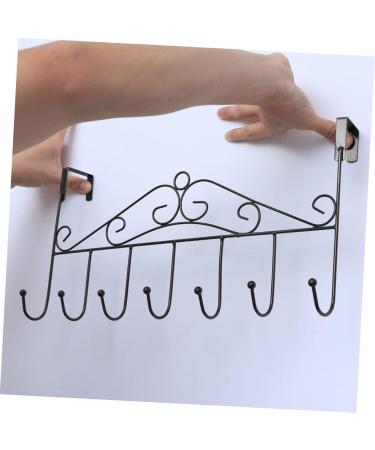 Alipis 7 Coat Hangers Hat Hanger Over Door Towel Bar Cloth Hanging Holder Over Door Hanger No Trace Hook medium Black - Buy Online on GoSupps.com