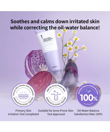 Numbuzin No.1 Purple Complex Moisture Balancing Cream 3.38 fl oz | Lightweight Facial Moisturizer for Acne-Prone Skin | Korean Skin Care - Buy Online on GoSupps.com