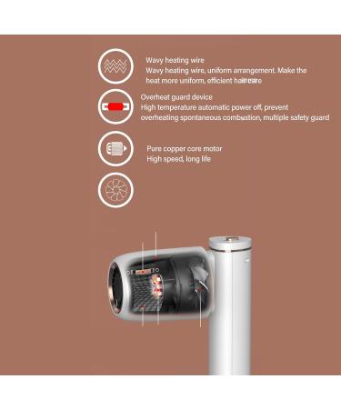 Small Cordless Blow Dryer Quiet USB Rechargeable Portable Hot Cold Wind Hair Dryer with 15600mAh Battery Low Heat Kids Hair Dryer for Travel Camping Dorm Infants Pets - Buy Online on GoSupps.com