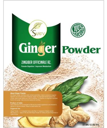 SVATV Ginger Powder (Zingiber officinale Roscoe) | Relieves Upset Stomach | Improves Immunity & Metabolism | Multi Beauty Benefits | For Tea and Soup - (227g 0.5 lbs 8 ounces) - Buy Online on GoSupps.com