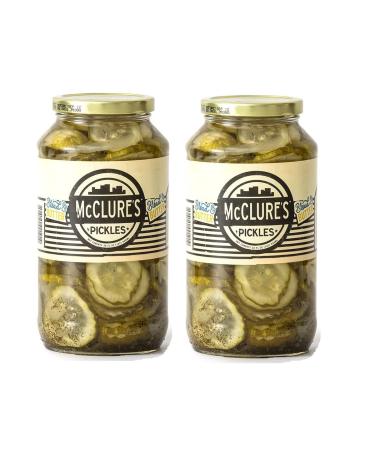 McClure's Bread n' Butter Pickles (Chip Cut) 32 oz (2 Pack)
