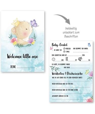 Babyarty Bear Games - 25 German Baby Shower Council Cards | Fun Baby Oracle Decoration A6 (10.5 x 14.8 cm) - Buy Online on GoSupps.com