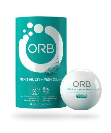ORB Men S MULTIVITAMIN + Fish Oil A Complete Multi + Fish Oil |Heart Health Support Antioxidant Support Supports a Positive Mood 21 Essential Vitamins (120 Count)