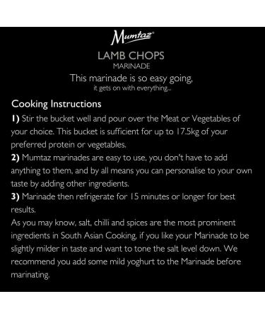 Mumtaz LAMB CHOPS Marinade Catering/Party Size Bucket - BULK 2.2Kg - Restaurant Quality - Medium Spiced - BBQ - Grill - Roast - Stir or Air fry.All Natural Ingredients- Gluten Free- Vegan Friendly. - Buy Online on GoSupps.com