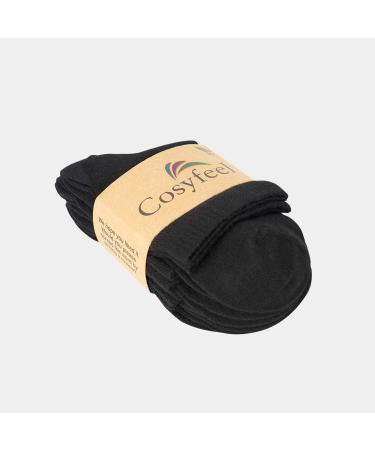 Cozyfeel Diabetic Socks Women - 4 Pairs Large Black Bamboo Ankle Socks for Neuropathy - Buy Online on GoSupps.com
