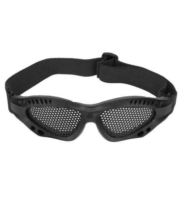 Soluptanisu lattice glasses Airsoft protective glasses made of mesh military metal adjustable tactical glasses for airsoft with external material CS shooting belt (black)