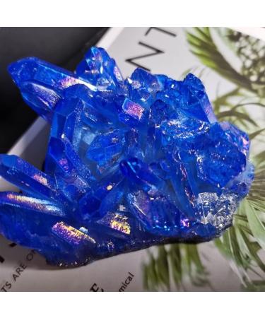 Natural Quartz Crystal Lectroplated Natural Crystal Cluster Specimen Raw Rock Quartz Flowers Stones Gift Modern House Decor Home Office Decor - Buy Online on GoSupps.com