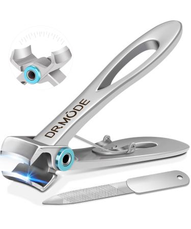 Nail Clippers - DRMODE Large Toe Nail Clippers for Thick Nails with 16mm Wide Jaw Opening Sharp Curved Blade Fingernail Clippers Heavy Duty Nail Cutter Trimmer for Men Seniors with Nail File big