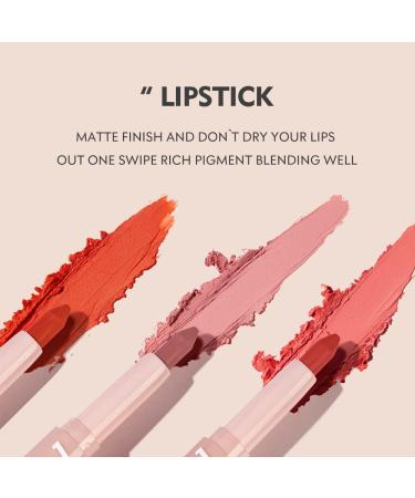 2-in-1 Matte Lip Liner Pencil Red Lipstick Set - Longwear, Waterproof, and Pigmented Lip Pencil with Jojoba Oil - Non-fading, Non-stick Cup Lip Liner - Buy Online on GoSupps.com