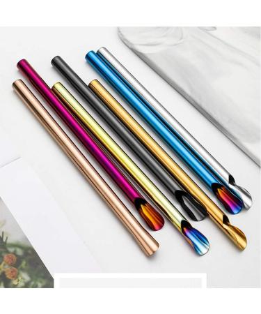 Extra Wide Reusable Stainless Steel Boba Drinking Straws Spoon Fat Straws Smoothie/Bubble Tea/Milkshakes Straws with Cleaning Brush & Carry Bag 12mm/0.5" Wide (Set of 3 Purple) - Buy Online on GoSupps.com