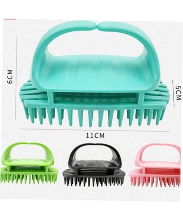 Plafope 2-in-1 Hair Shampoo Brush & Massager - Green Hair Scalp Cleaner for Miniatures & Dolls House | Adult Size 11x6cm - Buy Online on GoSupps.com