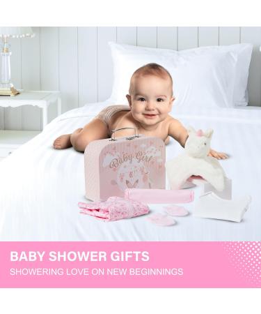 Baby Box Shop Newborn Baby Girl Gift Set - 7 New Baby Gifts with New Born Baby Essentials Unique Baby Girl Gifts Newborn - Pink Baby Hamper for New Baby Girl Gift - Newborn Girl Gifts Set - Pink M Pink - Buy Online on GoSupps.com