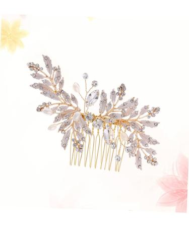 Beaupretty Comb Leaf Hair Pins Bridal Bride Hair Clip Pearl Hair Clip Clear Crystal Hairpin Pearl Hair Pin Gold Tiara Bride Veil Clip Rhinestone Hairpin Pearl Tiara Rhinestones Accessories - Buy Online on GoSupps.com