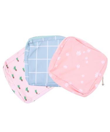 Anneome 3 Pcs 1 Set Aunt's Towel Storage Bag Menstrual Pad Storage Bags Zipper Storage Bags Travel Cosmetics Bag Travel Storage Bag Mini Coin Pouch Zippered Storage Bags Portable Coin Bags