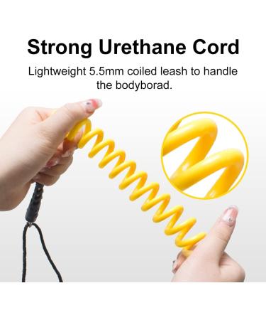 WOOWAVE Bodyboard Leash - Premium Coiled Surf Leash for Bodyboarding in Yellow - Buy Online on GoSupps.com