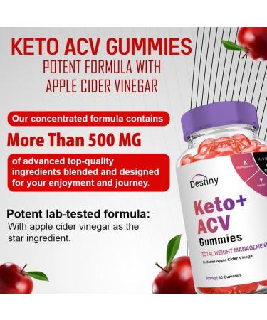Kivus Destiny Keto Gummies - 2 Pack ACV Gummies for Weight Loss | 120 Count Keto Supplement - Buy Online on GoSupps.com
