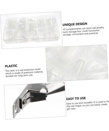 Beavorty 1 Box Nail Art Box Press on Fake Nails Clear False Nail Mini Nail kit Nail Tips Nail Kits Nail File Buffer Long Fake Nails Acrylic Nail Accessories Full Coverage Plastic 15x6cm - Buy Online on GoSupps.com