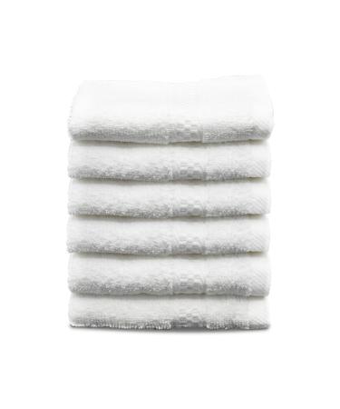 Leather & Looms Cotton Soft washcloths 12 Pack Bathroom face Towel 12x12 Soft Feel Extra-Absorbent & Quick Drying (White)