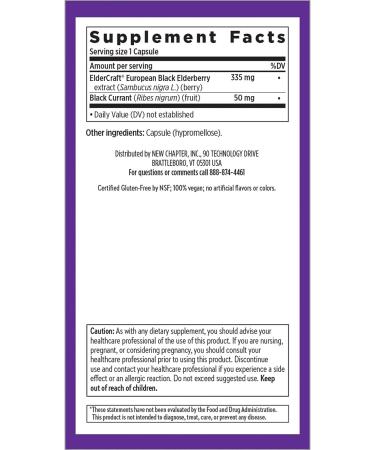 New Chapter Elderberry Force - 30 Vegan Capsules for Immune Support - Buy Online on GoSupps.com