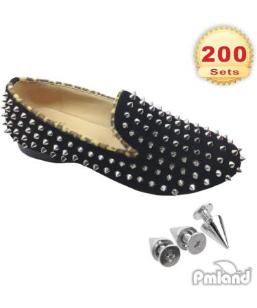 PMLAND 200 Sets 9.5mm Silver Cone Spikes Screwback Studs for DIY Crafts - Punk Rivets - Buy Online on GoSupps.com