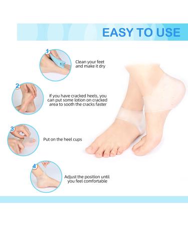 4 Pairs Silicone Heel Protectors for Heel Pains, Cracked Heels, Spurs - Unisex Gel Heel Cups for Plantar Fasciitis - Stocking Stuffers - Buy Online on GoSupps.com