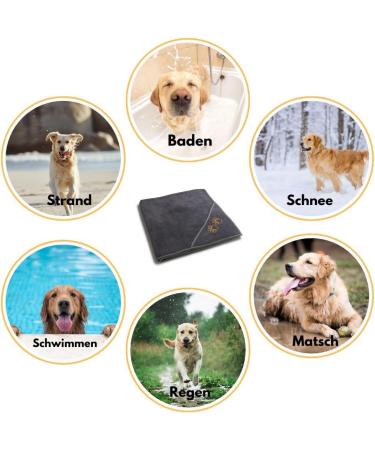 Yellow Paw Extra Absorbent Microfiber Towel for Medium & Large Dogs | Soft Pet Bathing Towel for Easy Drying - Buy Online on GoSupps.com