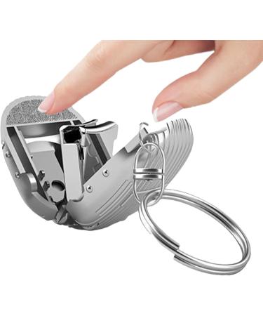 Keychain Nail Trimmer | Nail Cutting Clippers | Stainless Steel Nail Trimmer Travel Pocket Nail Cutter Nail Grooming Tool Miniature Nail Trimmer for Home and Travelling Silver - Buy Online on GoSupps.com