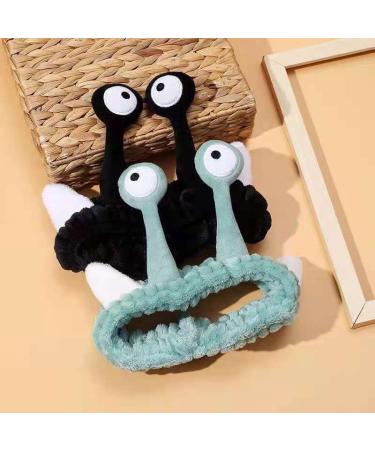 Nawjue 2 Pieces Makeup Spa Headband Set - Coral Fleece Animal Headbands for Women - Perfect for Washing Face and Shower - Black+Blue - Buy Online on GoSupps.com