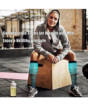 Shop Tlynsnil Compression Stockings for Men & Women | 15-20 mmHg | Perfect for Travel Sports & Nursing | Colorful Support Socks (L-XL) - Buy Online on GoSupps.com