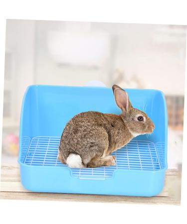 COLLBATH Box Rabbit Training Potty Chinchilla Toilet Trainer Potty Pet Pan Gerbil Toilet Rabbit Potty Plastic 28x23cm Blue - Buy Online on GoSupps.com