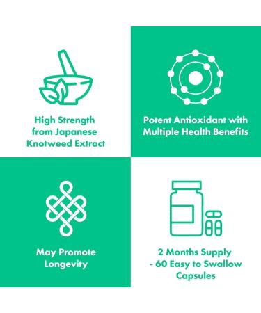 High Strength 98% Purity Trans-Resveratrol Capsules - 500mg x 60 | Japanese Knotweed Extract | 3rd Party Tested | Pure Fill Formula - Buy Online on GoSupps.com