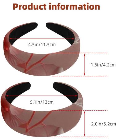 Headbands Women Hair Head Bands 2 Pieces Wide Top Turban Velvet Hair Bands Elastic Headband Pink Flower Pink Background Cute Fashion Head Wrap 2 Size Multi-colored 4 - Buy Online on GoSupps.com