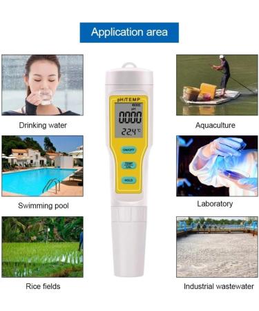 Digital ATC PH Meters Automatic Calibration PH Soil Aquarium Safe Pool Water Wine Urine Tester with Replaceable Probe ph-3 - Buy Online on GoSupps.com