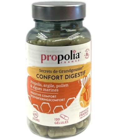 PROPOLIA - Digestive comfort - Promotes digestion and gastrointestinal well-being- Propolis Algae Pollen & Clay - Dietary supplement - Made in France - 120 capsules - 1 month - Buy Online on GoSupps.com