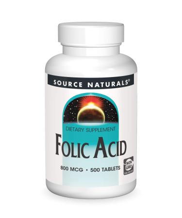 Source Naturals Folic Acid 800 mcg 500 Tablets