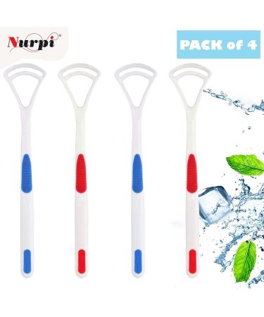 Nurpi Plastic Tongue Cleaner for Fresh Breath | Pack of 4 | Adults & Children - Made for People of India - Buy Online on GoSupps.com