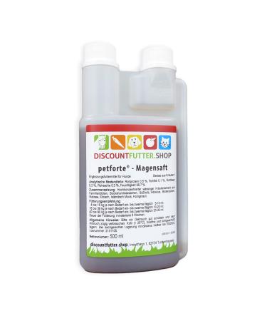 petforte GASTRIC JUICE for dogs (0.5 liters pure herbal extract without sugar and preservatives - for dogs with sensitive stomachs