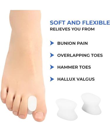 Happy Feet Toe Separators for Bunion Pain - Hallux valgus and Toe Pain - 6 Pack Toe Spacers and Toe Spreaders - Soft Gel Bunion Correctors - Gel Orthotics for Overlapping Toes and Other Toe Pains - Buy Online on GoSupps.com